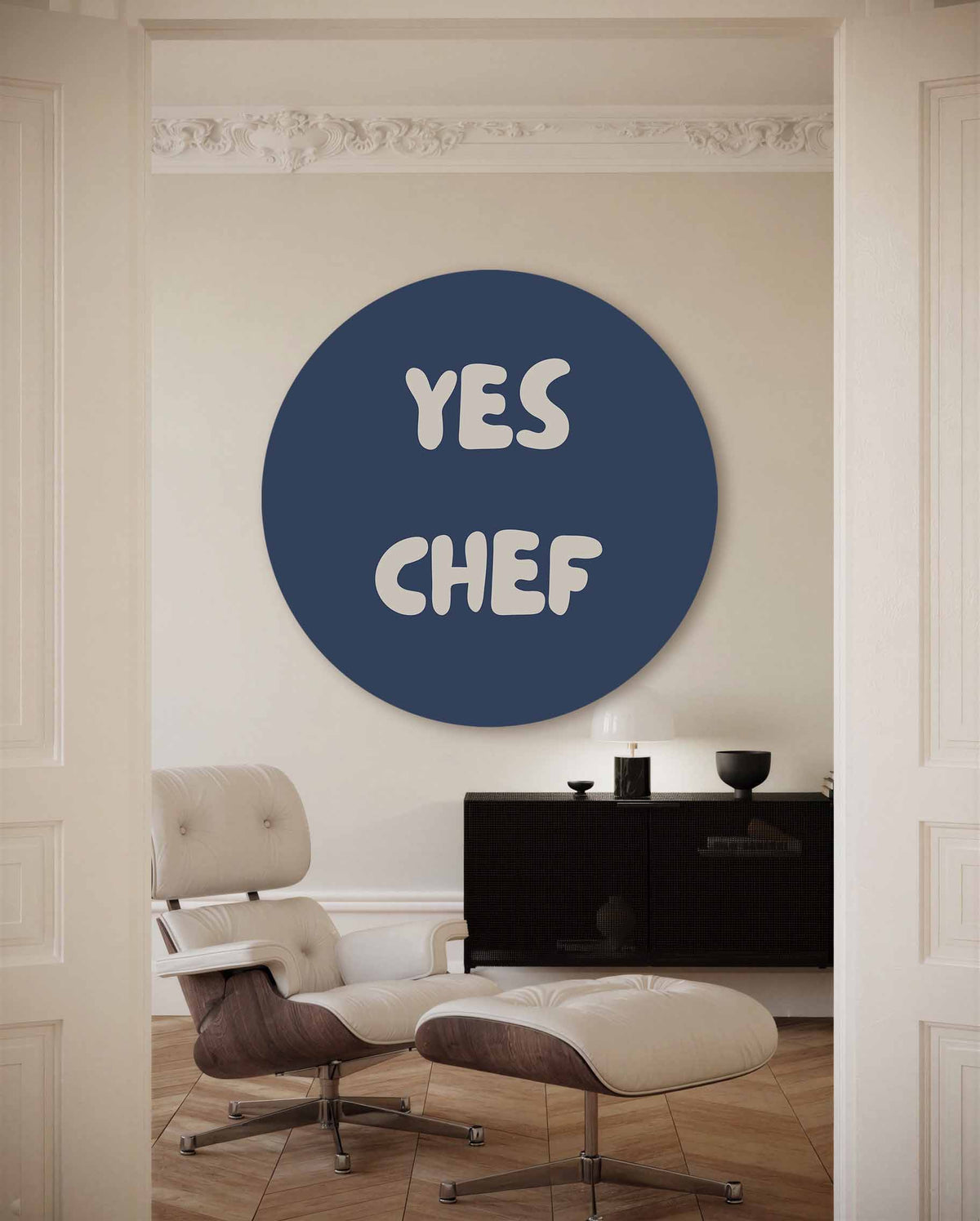 Yes chef – muurcirkel met kleur en vormen voor aan de muur