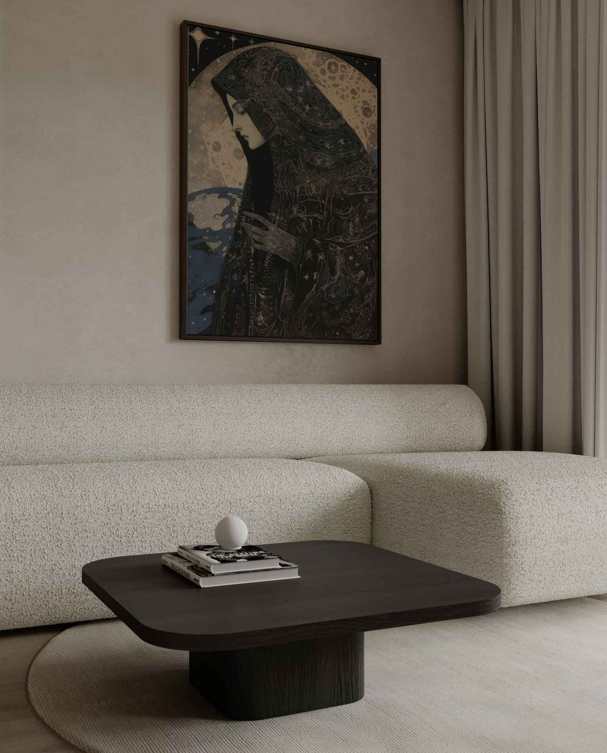 Mystieke Maanwacht – canvas wanddecoratie in portret formaat