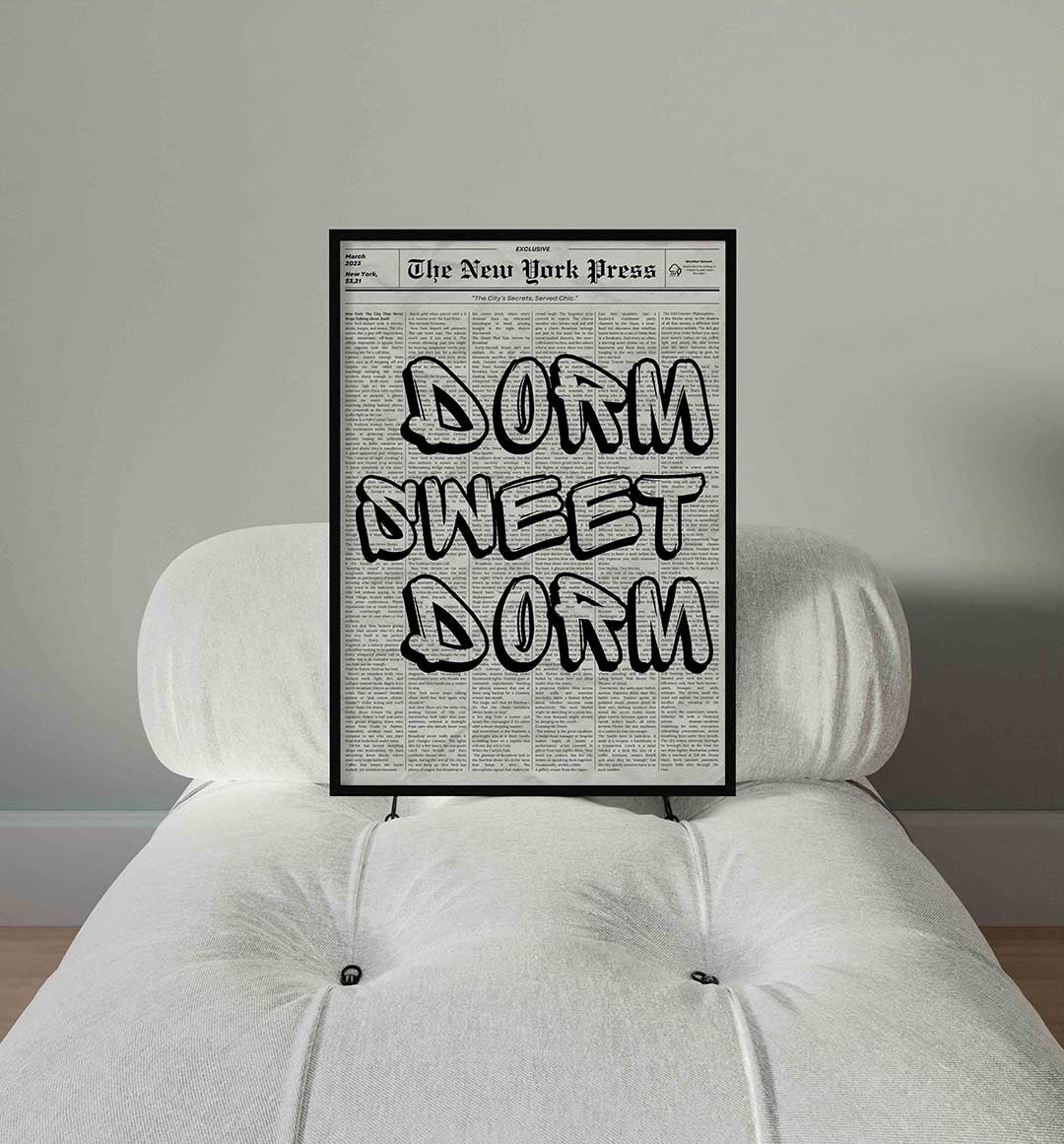Dorm sweet dorm – staande Pop Art wanddecoratie van WallArtistic