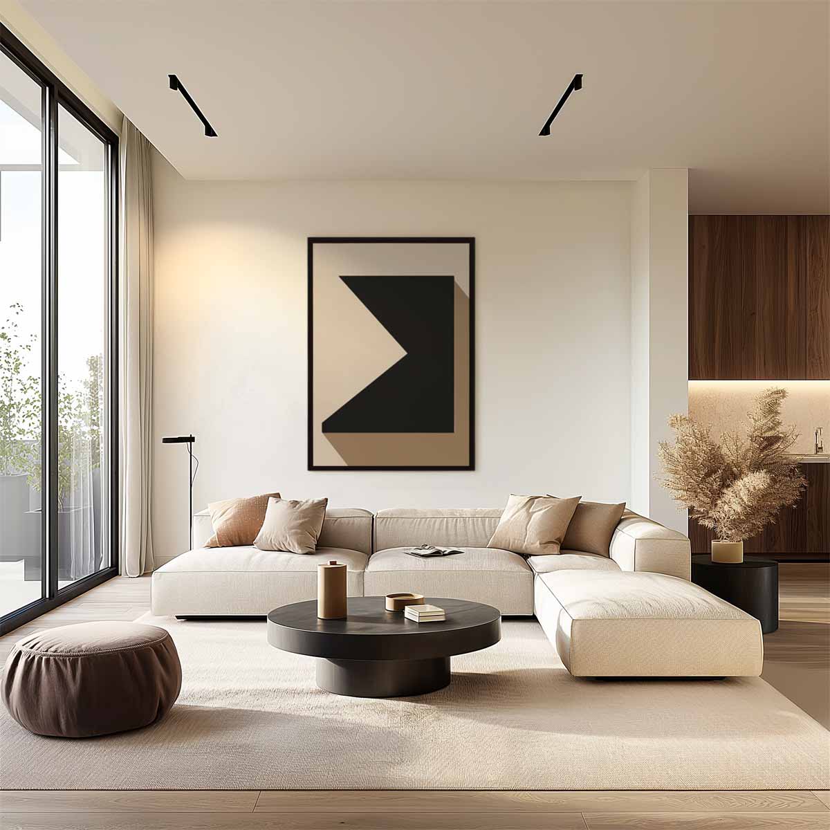 Geometrische Schaduw – plexiglas wanddecoratie in portret formaat