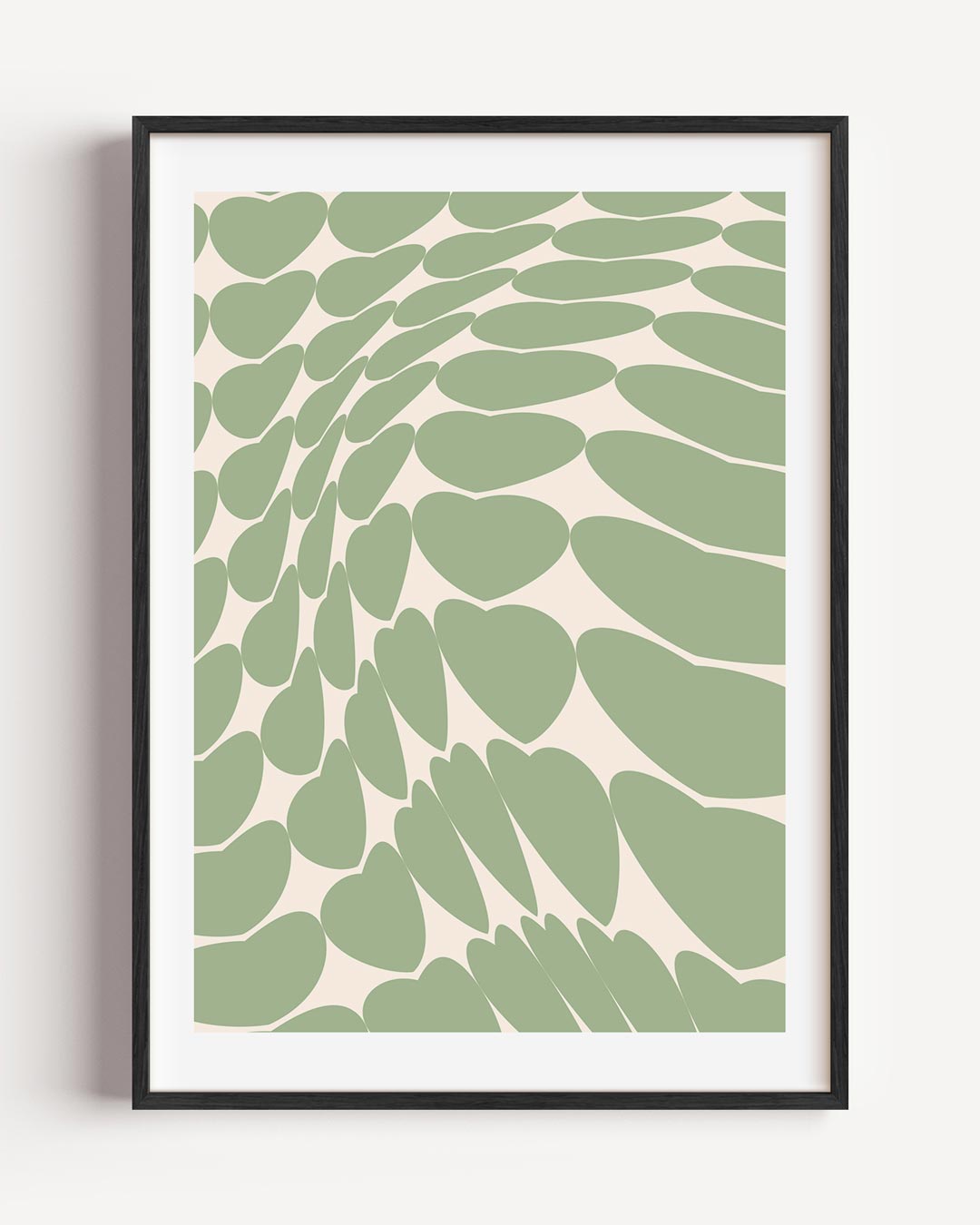 Groene Hartjes Optische Illusie – moderne portret poster als wanddecoratie