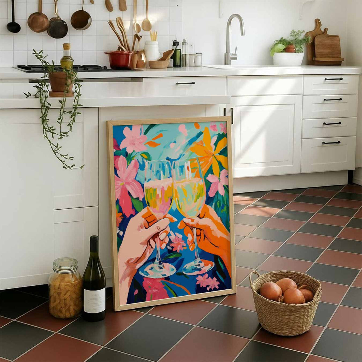 Vrolijke Toast – staande muurposter voor keuken of eethoek
