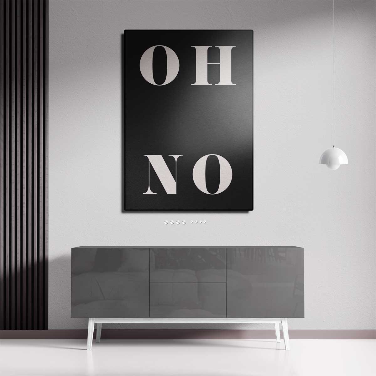 OH NO Typografie Art – canvas kunstwerk als wanddecoratie