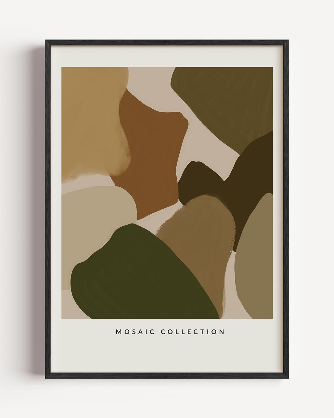 Abstracte Aardetinten Mozaïek – keuken portret poster als wanddecoratie