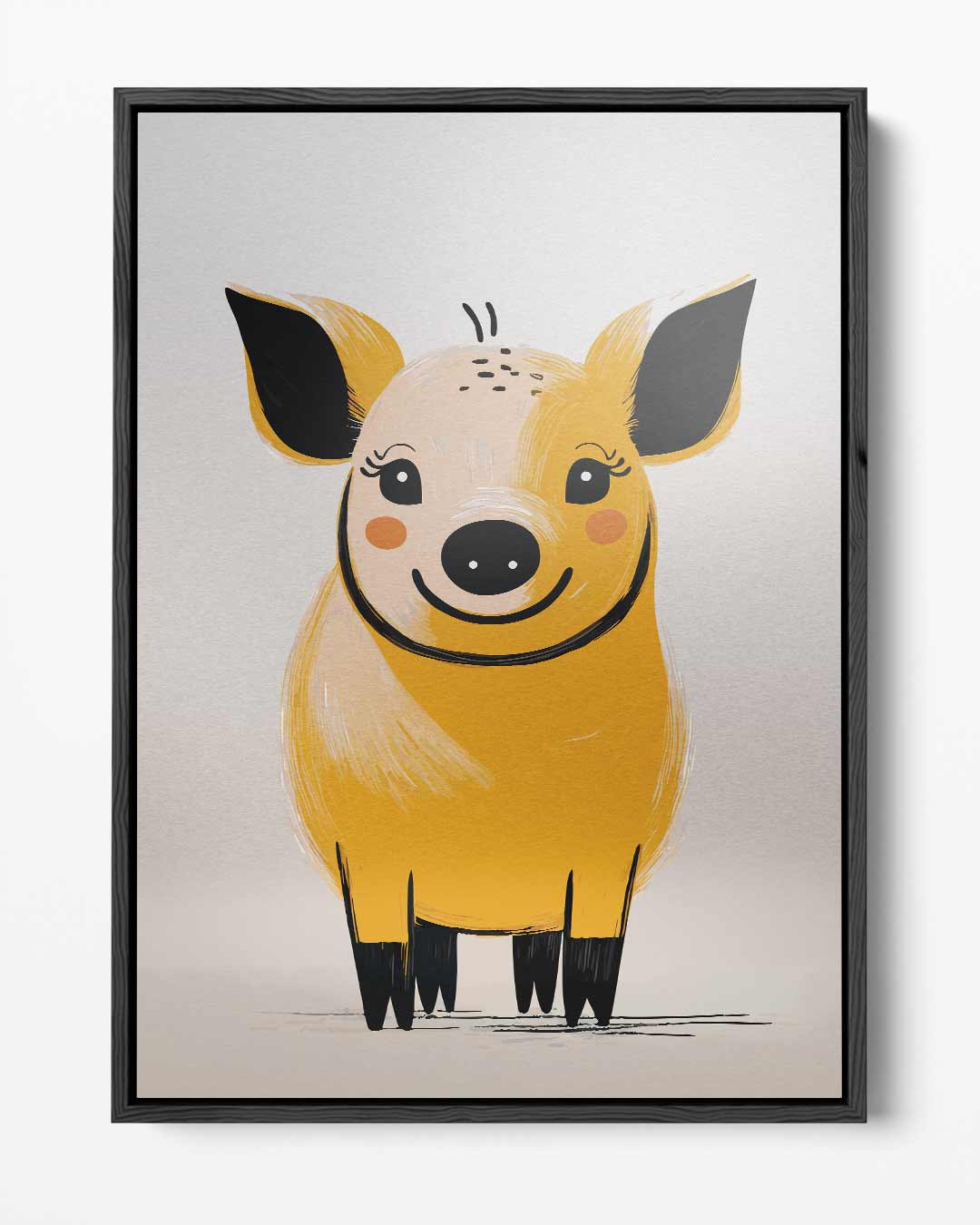 Vrolijke Varkentje Illustratie – portret kunstwerk als wanddecoratie