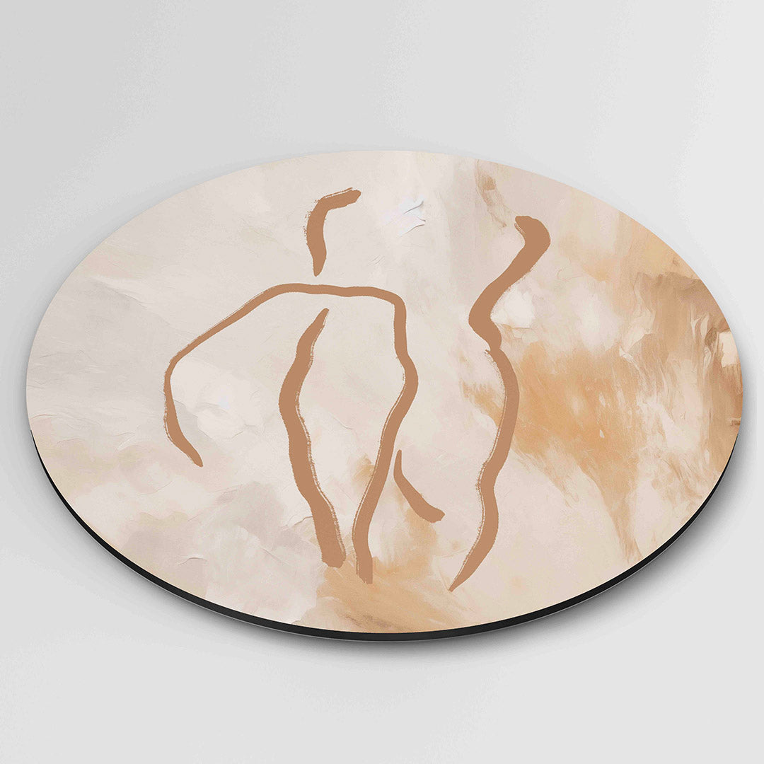 Abstracte figuren – ronde wanddecoratie met abstract ontwerp