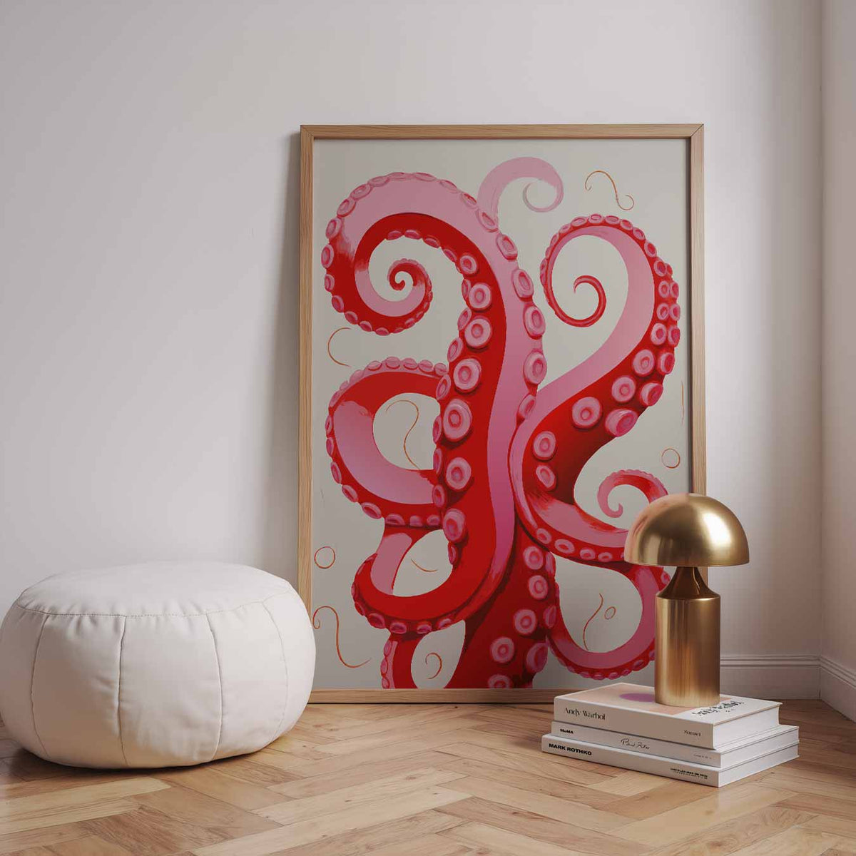 Octopus Tentakels – staande zomer wanddecoratie van WallArtistic