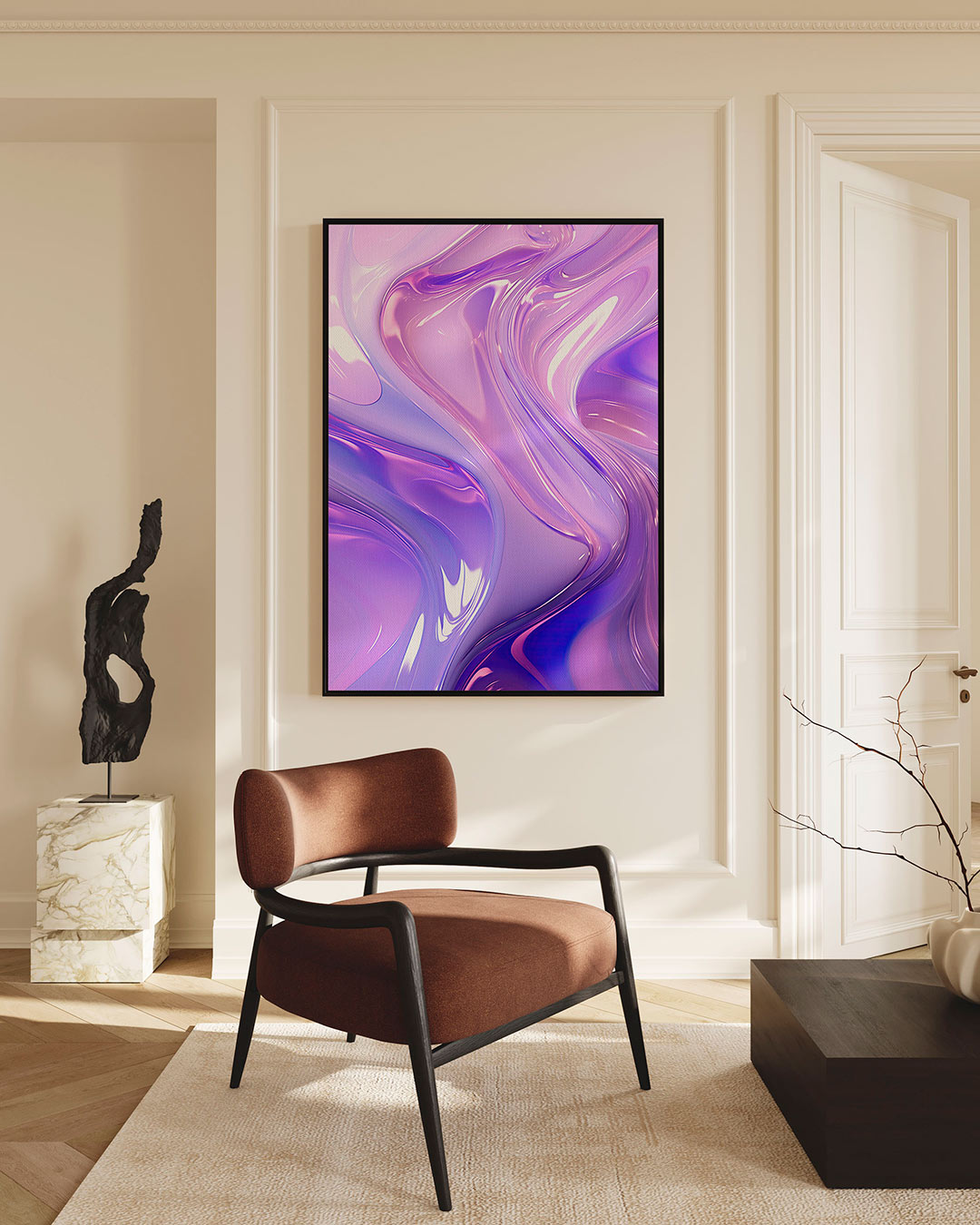 Golvende kleuren – Lijnen – staande wanddecoratie