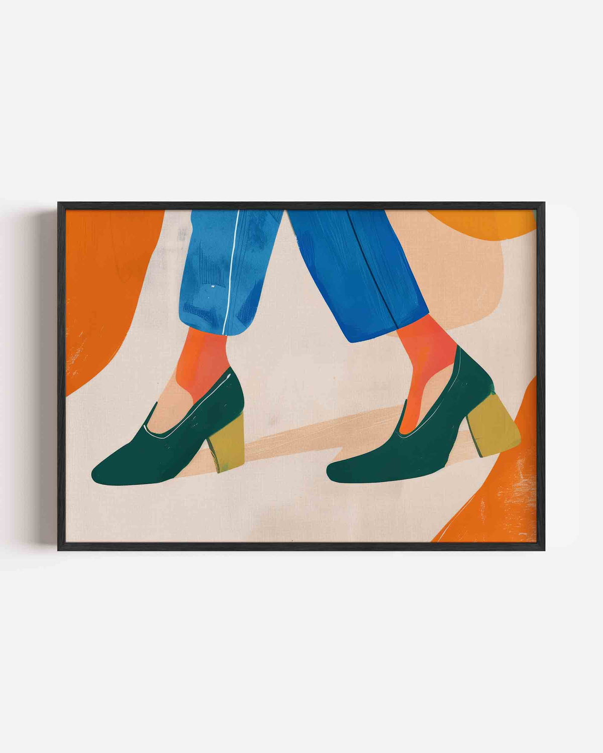 Schoenen en broek – hedendaagse illustratie poster in landscape formaat