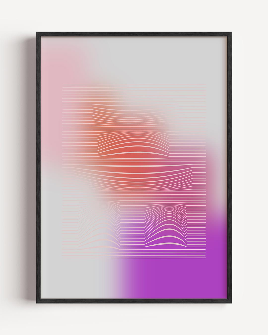 Vloeiende Lijnen Kunstposter – kleurrijke abstracte portret poster als wanddecoratie