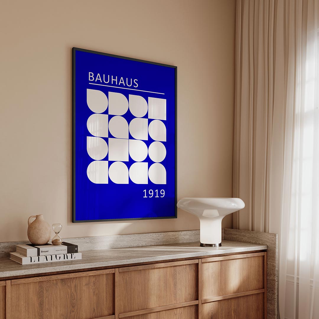 Vormen en vlakken – geometrische Bauhaus poster in staand formaat