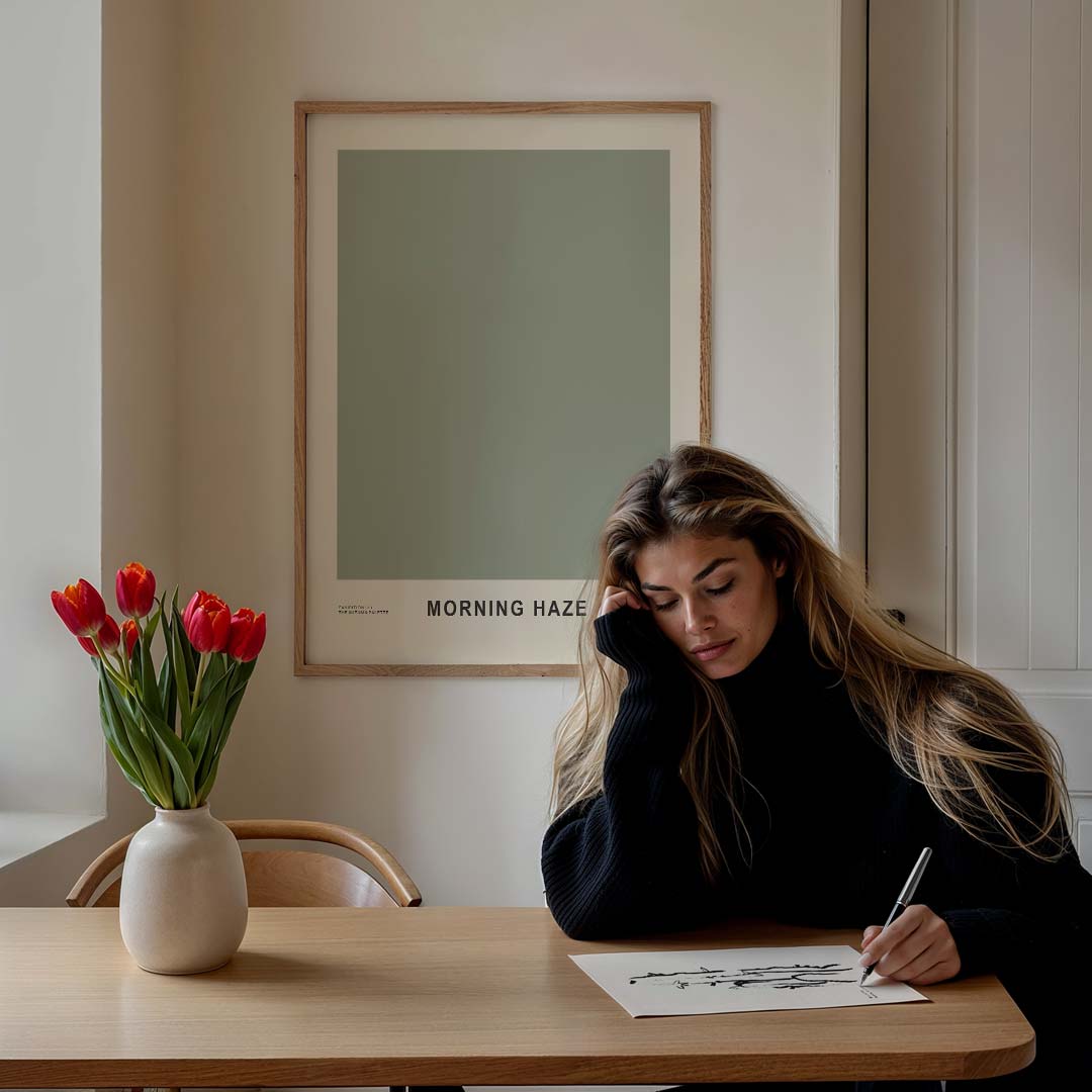 Morning Haze – bloemen poster in staand formaat