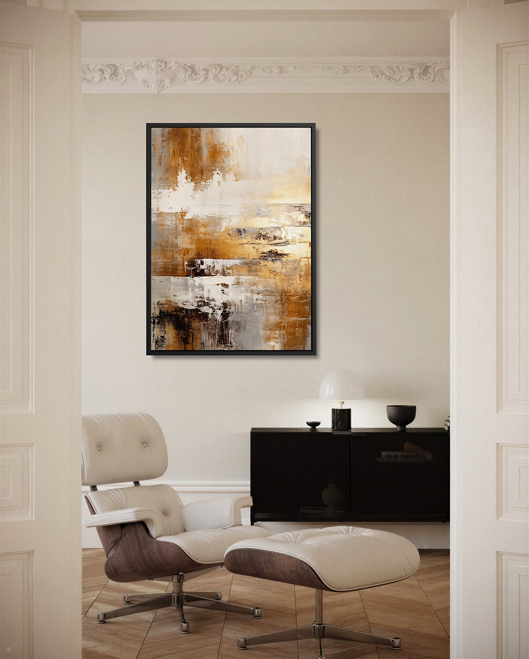 Gelaagde kleurencompositie – staand wanddecoratie kunstwerk