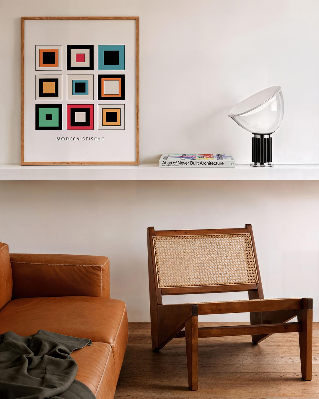Vorm en kleurvlakken – staande Bauhaus poster voor aan de muur