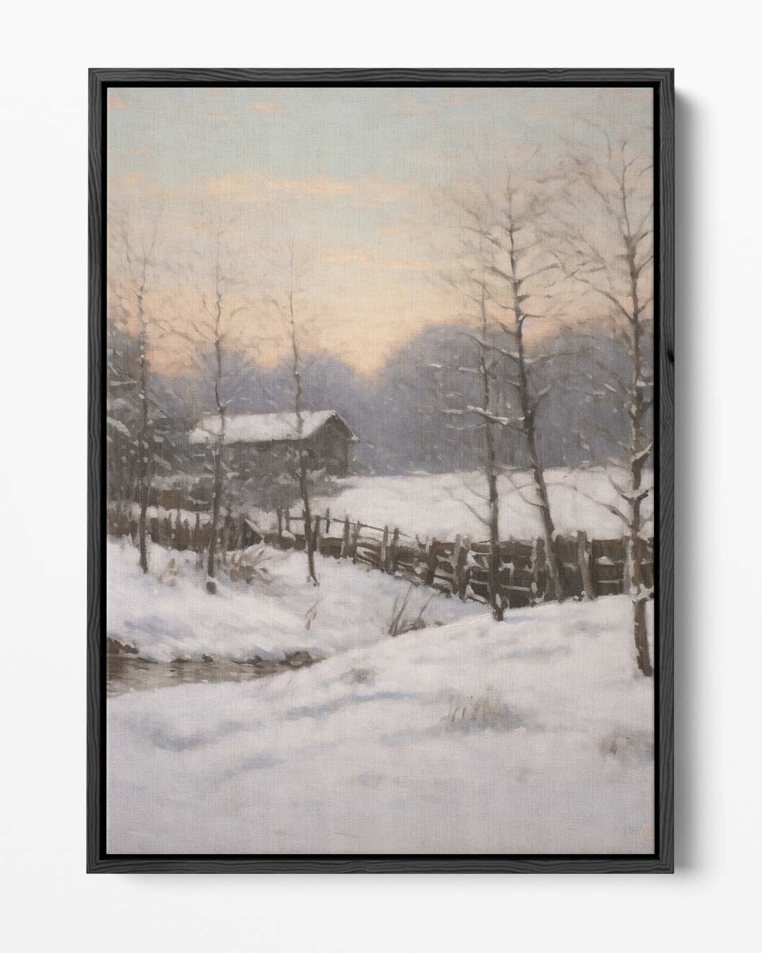 Winterlandschap bij Zonsopgang – portret kunstwerk als wanddecoratie