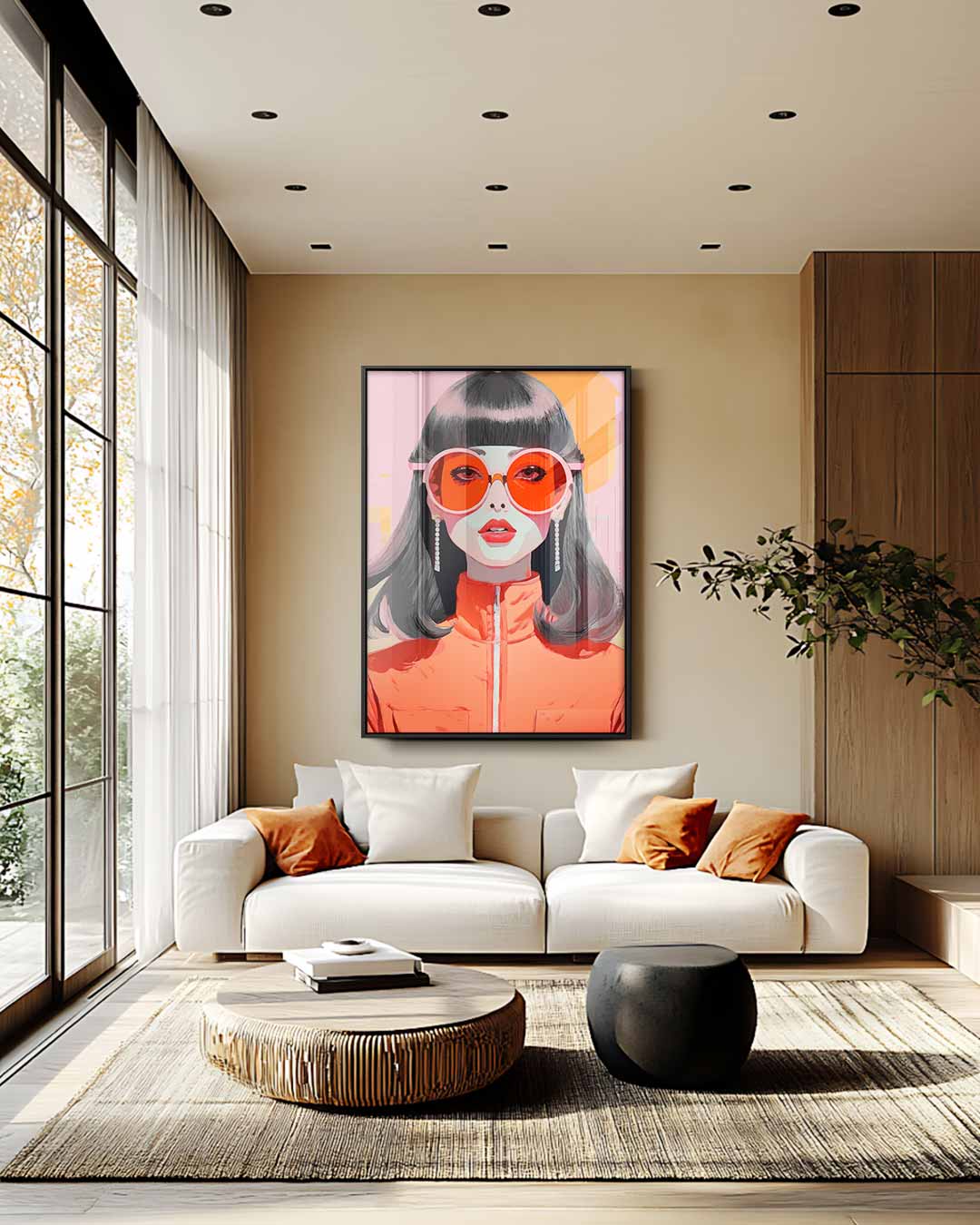 Stijlvolle Retro Vibes – staand kunstwerk voor modern interieur