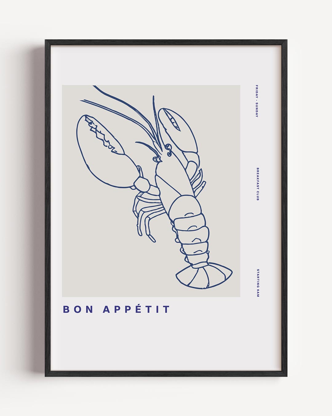 Stijlvolle Bon Appétit Kreeften – keuken portret poster als wanddecoratie