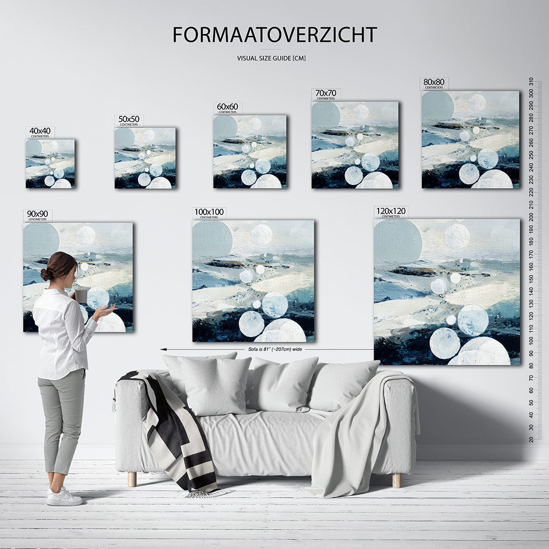 Sferische harmonie kunstwerk – materiaalweergave – dit kunstwerk toont een dynamisch spel van cirkels en golvende lijnen in