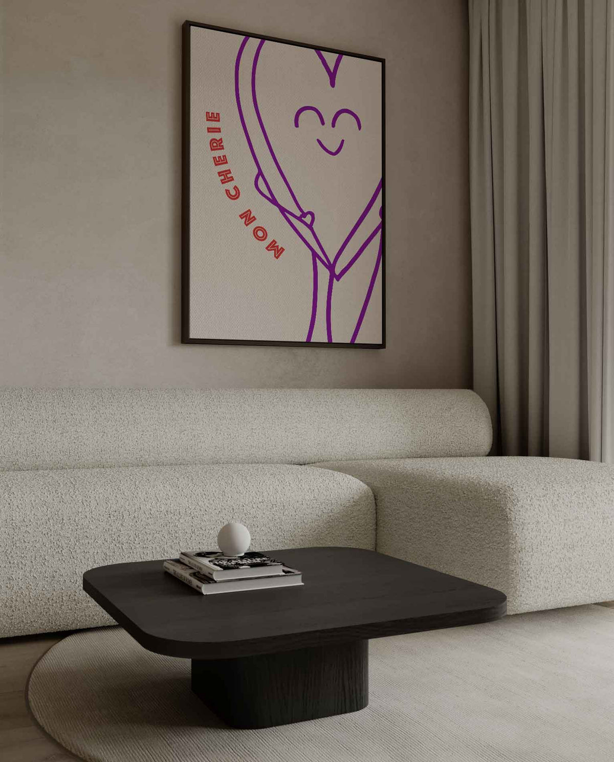 Mon Chérie – canvas wanddecoratie in portret formaat