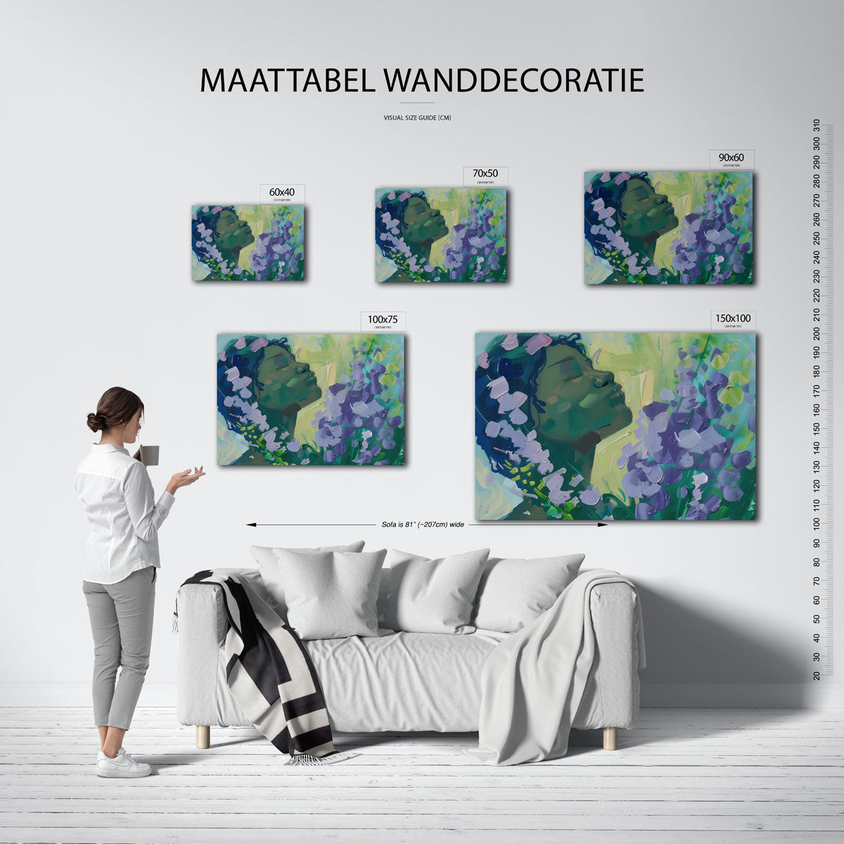 Dromerige bloemen – kunstwerk op canvas, dibond of plexiglas