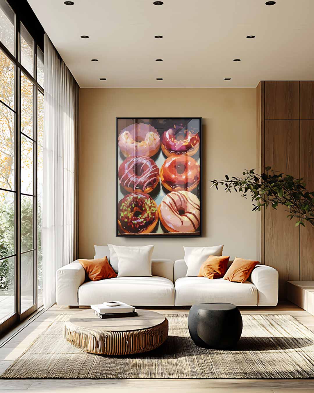 Donut Droom – plexiglas wanddecoratie in portret formaat