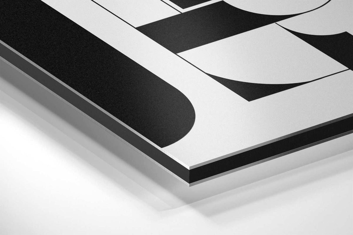 Geometrische Zwart-wit Harmonie – canvas kunstwerk als wanddecoratie