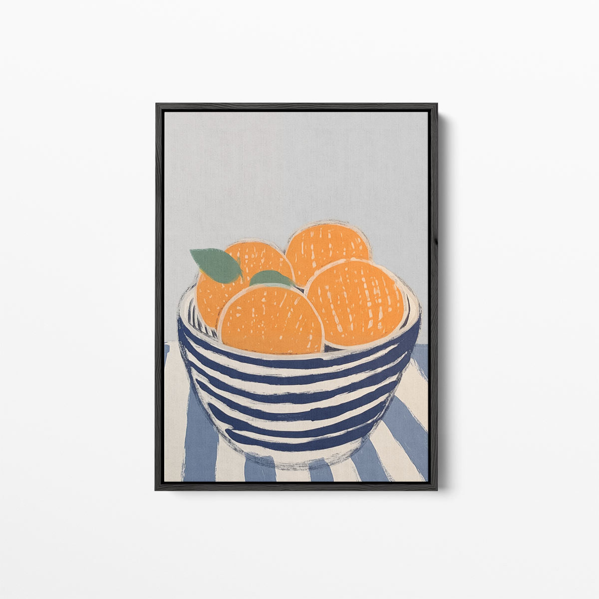Zomerse Citrus in Streepjeskom – canvas kunstwerk als wanddecoratie