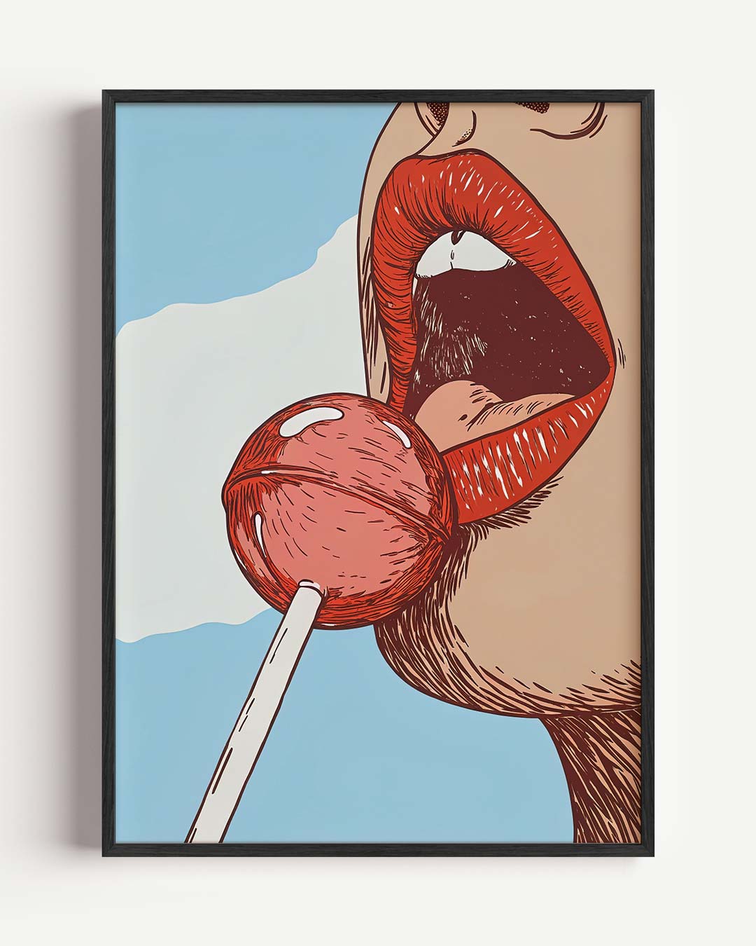 Pop-art Poster Lolly – zomer portret poster als wanddecoratie