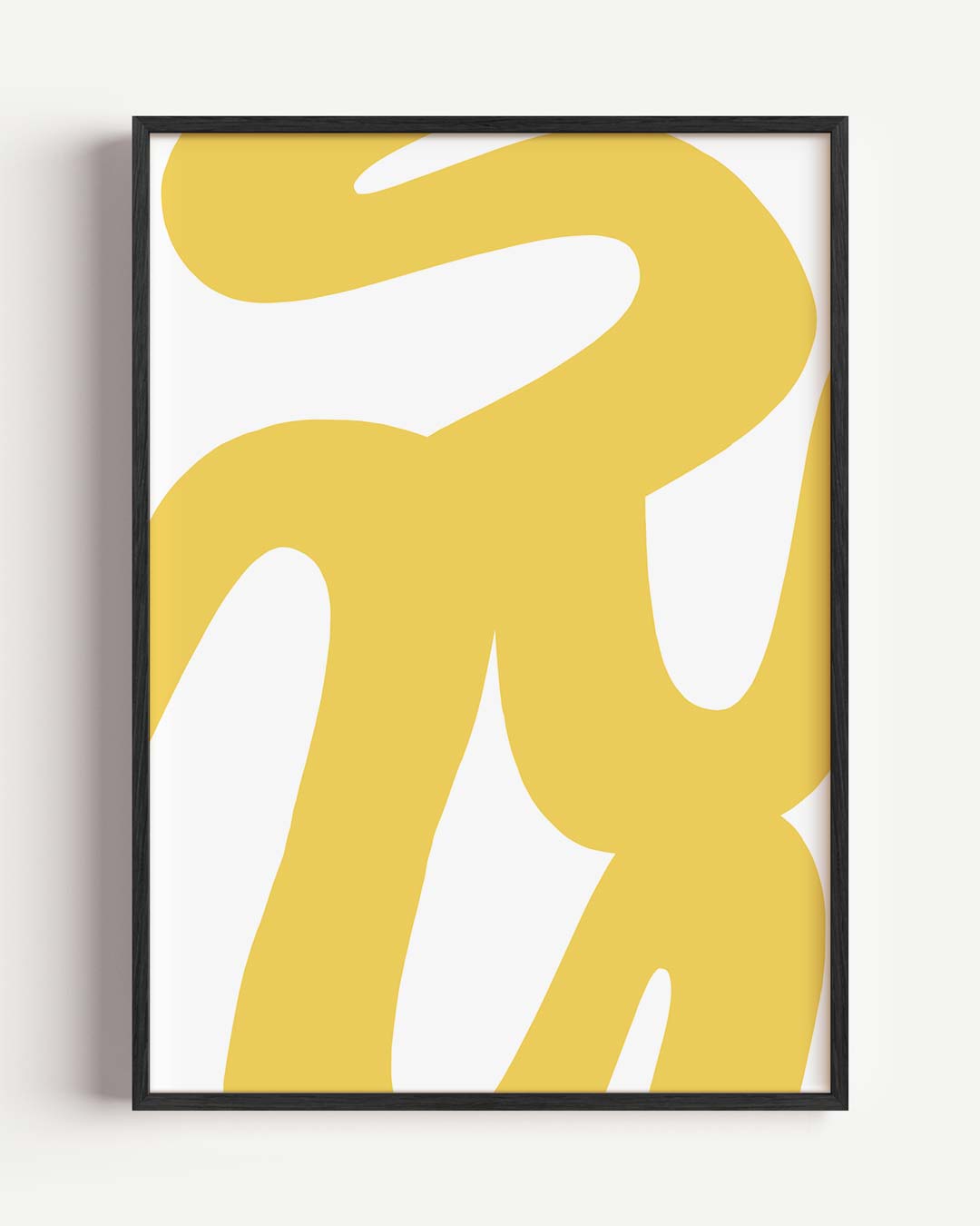 Gele Lijnkunst Abstract – kleurrijke abstracte portret poster als wanddecoratie