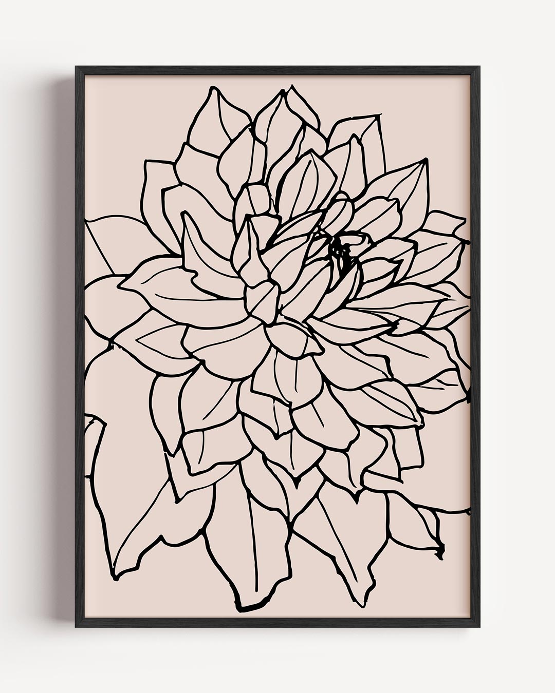 Elegante Bloemenlijn Kunstposter – bloemen portret poster als wanddecoratie