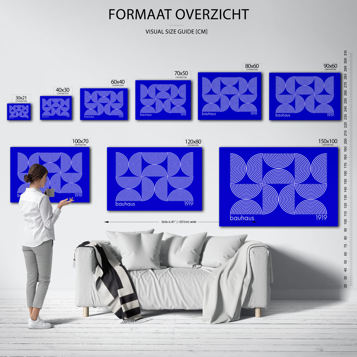 Cirkelritme en lijnen – Bauhaus poster als geometrische wanddecoratie