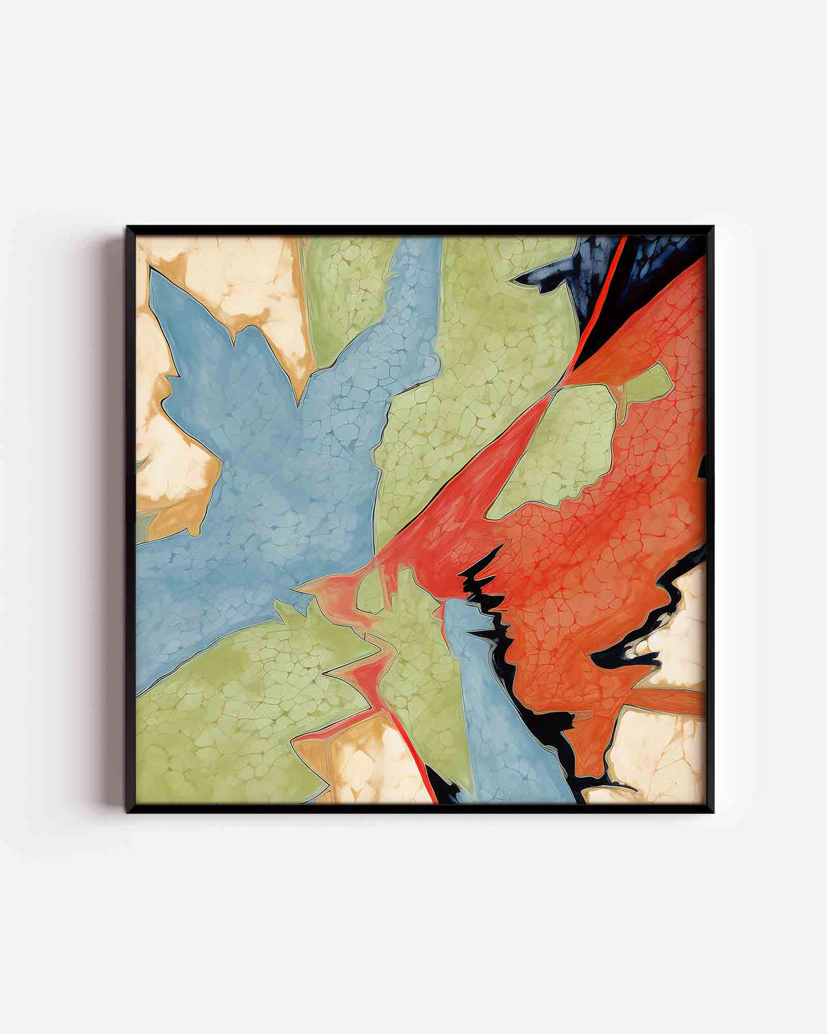 Abstracte vormen – vierkante poster met kleur en vormen als wanddecoratie