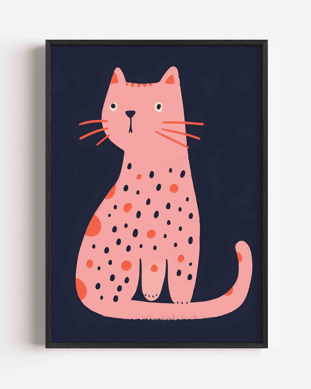 Roze kat – kids portret poster als wanddecoratie