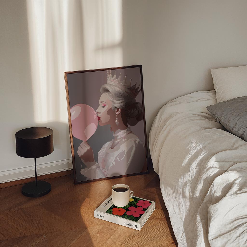 Koningin van Bubblegum – staande zomer wanddecoratie van WallArtistic