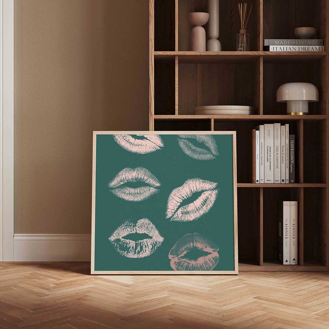 Lipafdrukken – kleurrijke Pop Art poster in vierkant formaat