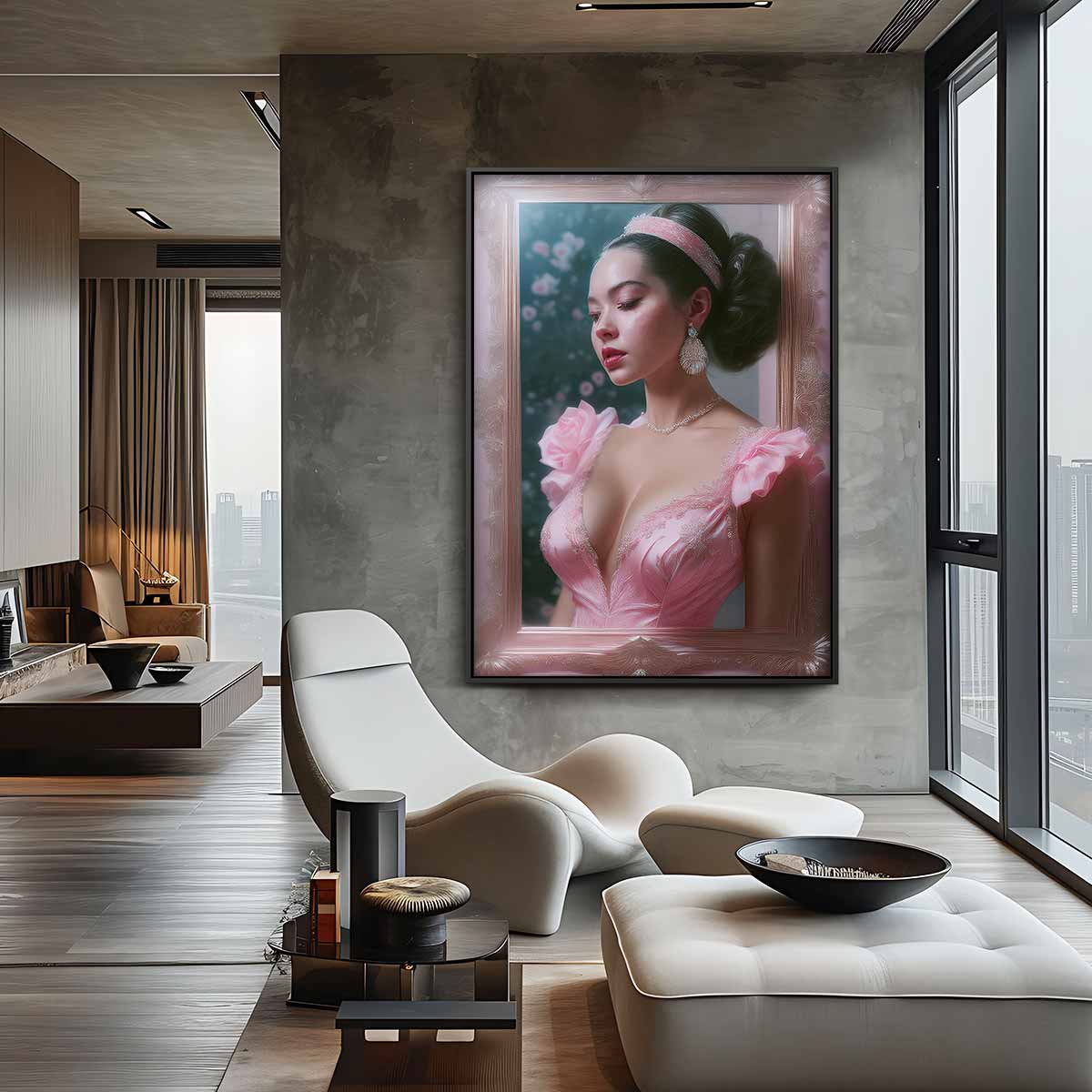 Elegantie in Roze – staand kunstwerk voor modern interieur