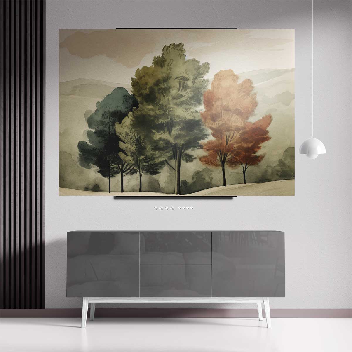 Vier Seizoenen Bomen Schilderij – staande wandkunst voor woonkamer of interieur