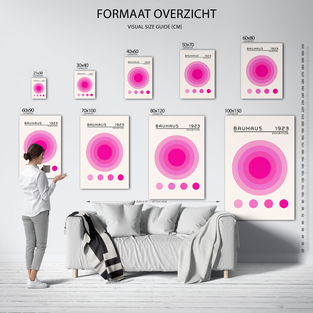 Cirkelvormen en kleur – geometrische poster in Bauhaus-stijl van WallArtistic