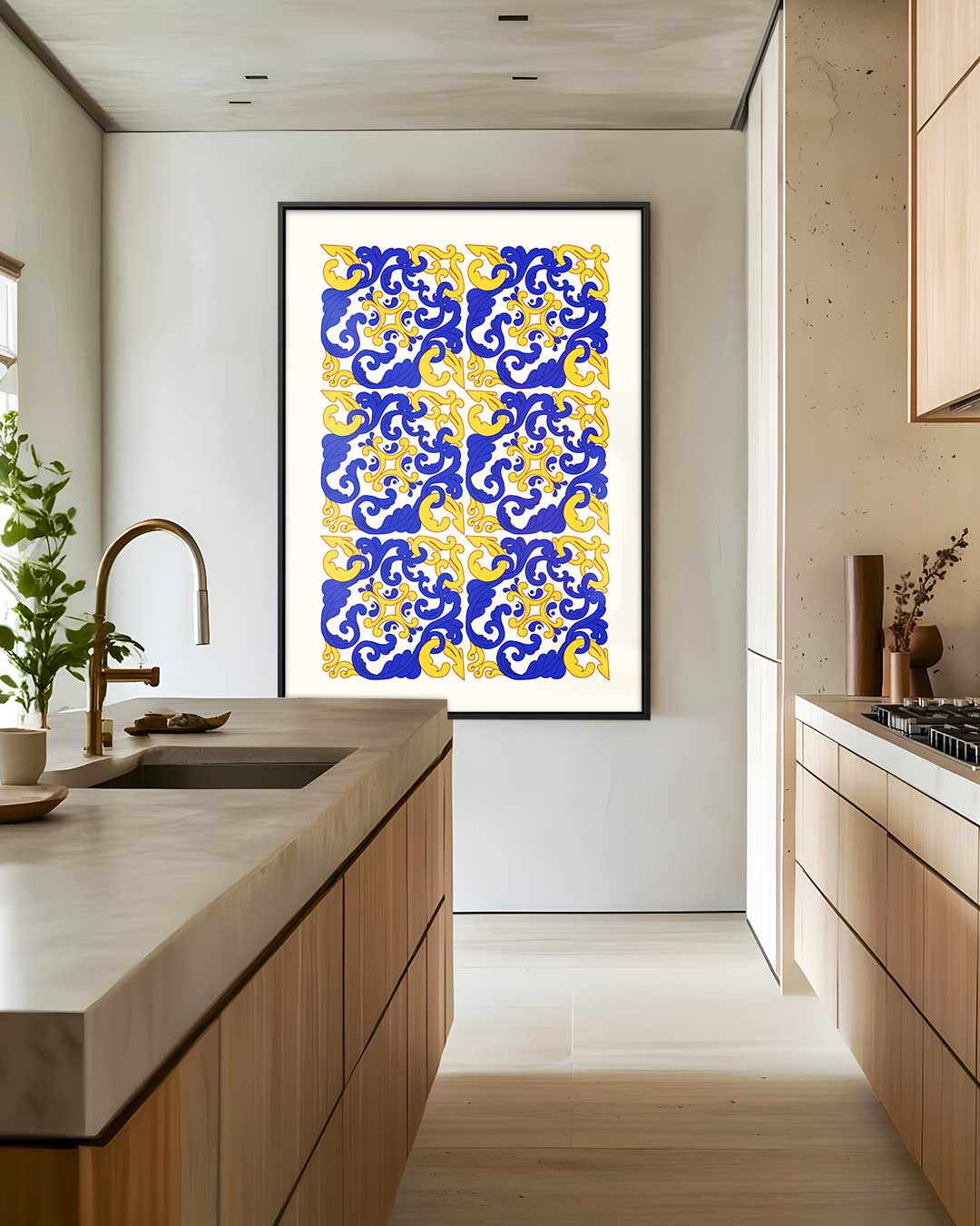 Kleurrijk Barokpatroon – staand kunstwerk voor modern interieur