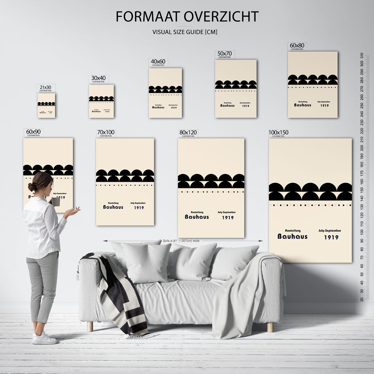 Vorm en balans – geometrische poster in Bauhaus-stijl van WallArtistic