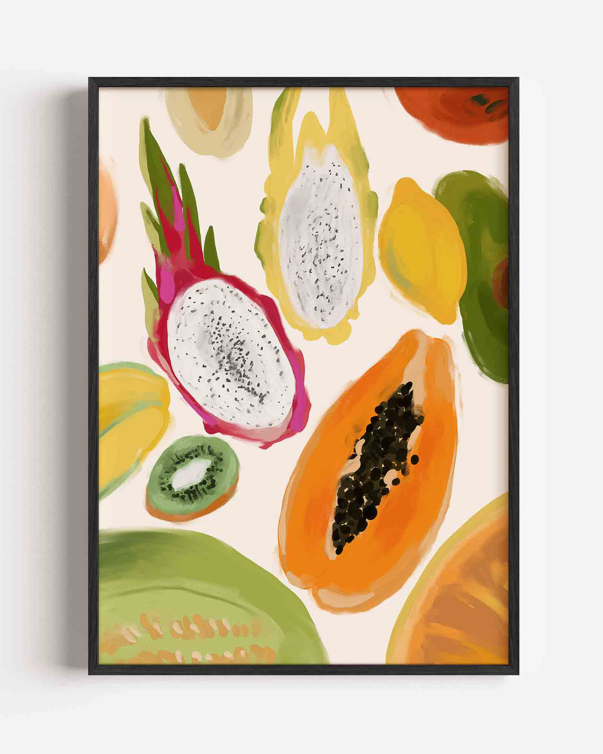 Exotisch fruit – hedendaagse illustratie portret poster als wanddecoratie