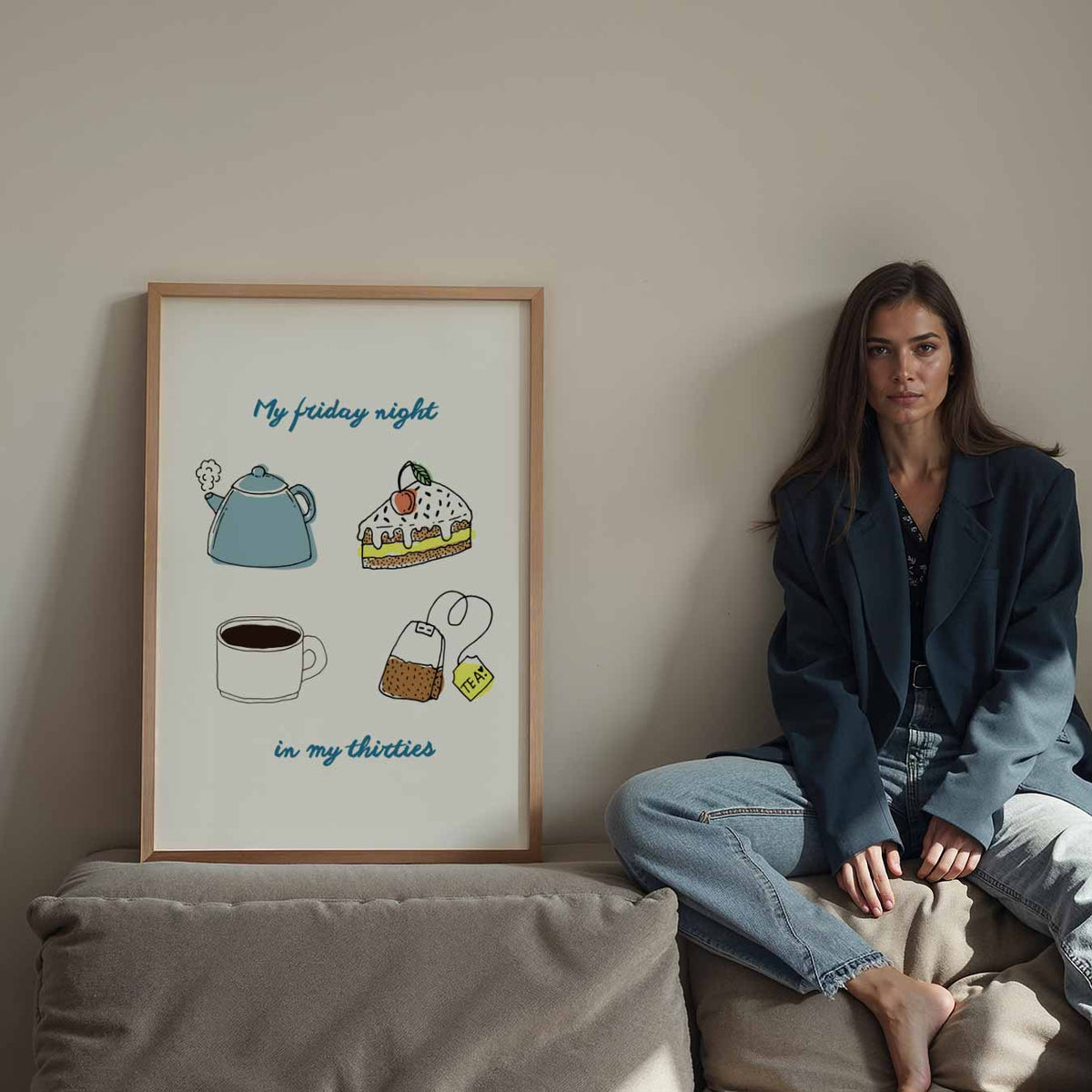 Ontspannen Vrijdagavond – staande keuken wanddecoratie van WallArtistic