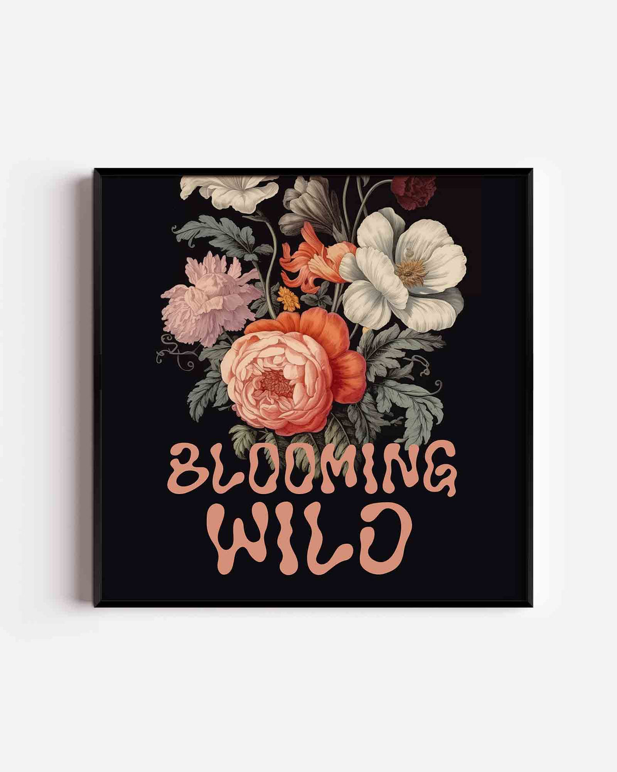 Bloemen en bladeren – bloemen vierkante poster als wanddecoratie