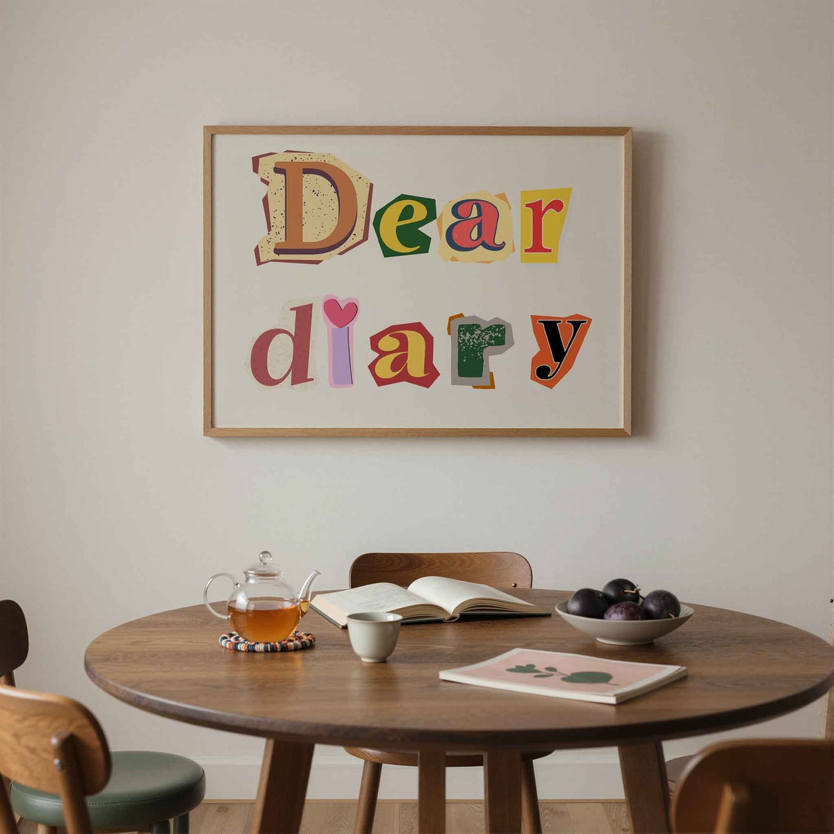 Dear diary – liggende moderne wanddecoratie van WallArtistic
