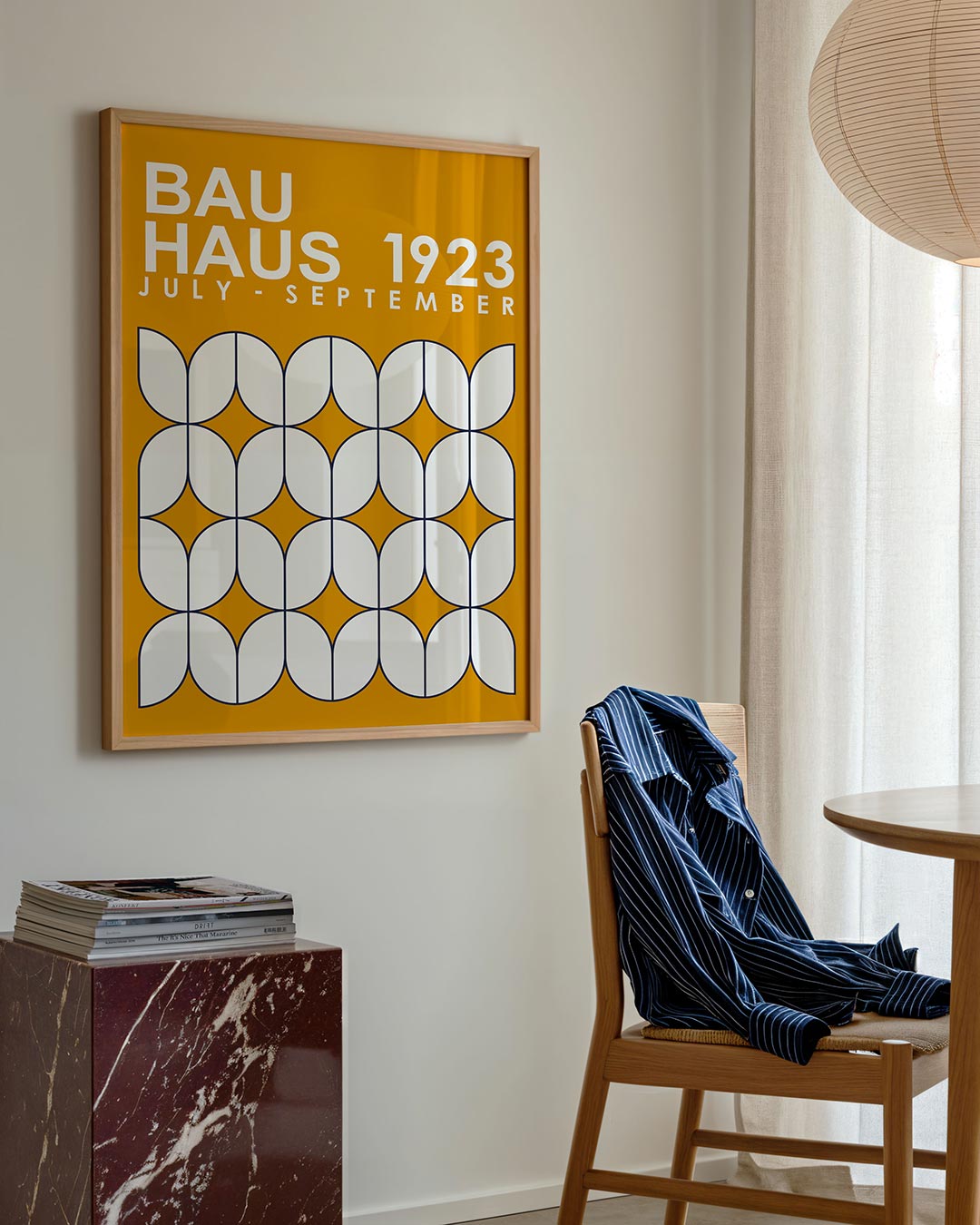 Vormritme en kleur – geometrische poster in Bauhaus-stijl van WallArtistic