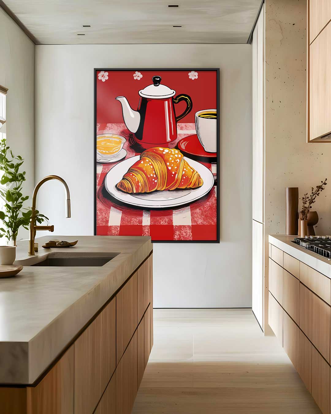 Parijse Ontbijt Charme – staand kunstwerk voor modern interieur