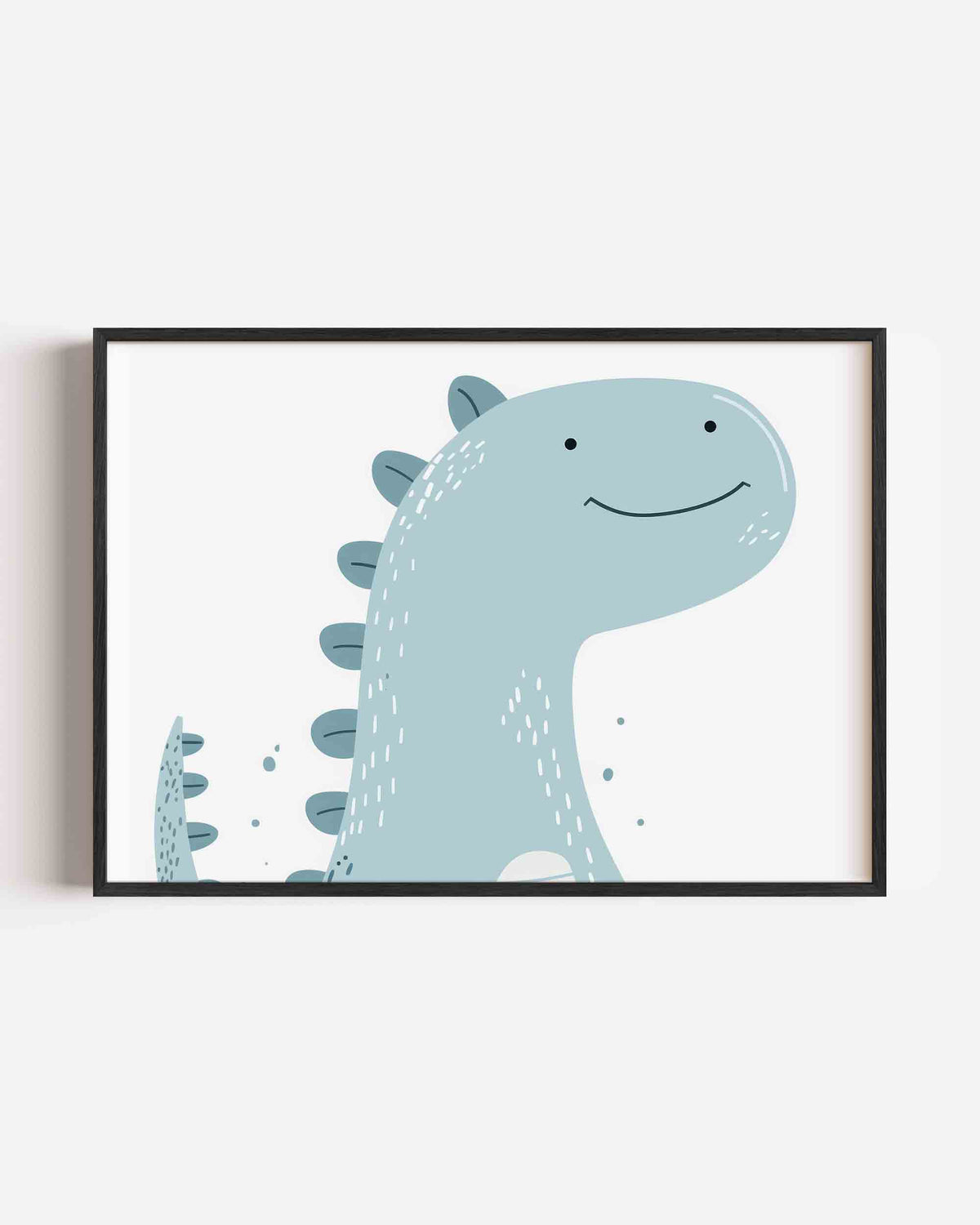 Blauwe dinosaurus – landscape kinderposter als wanddecoratie