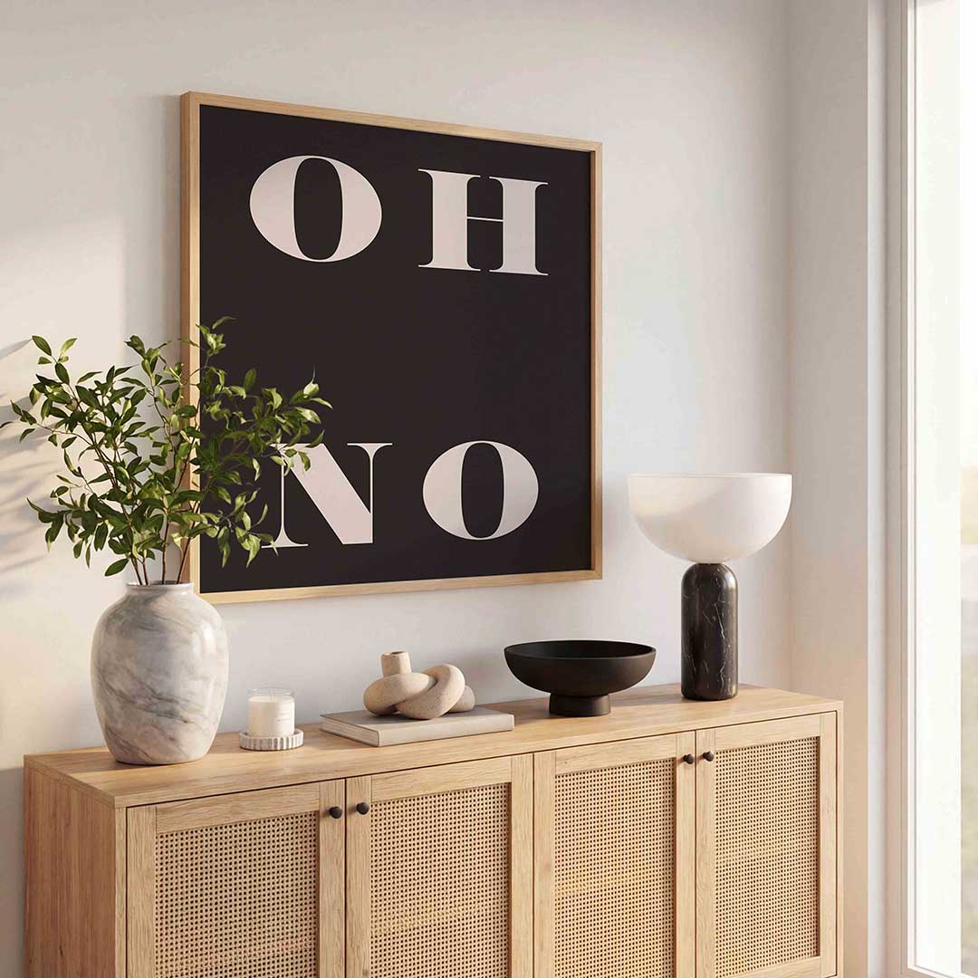 Oh no – kleurrijke poster in vierkant formaat