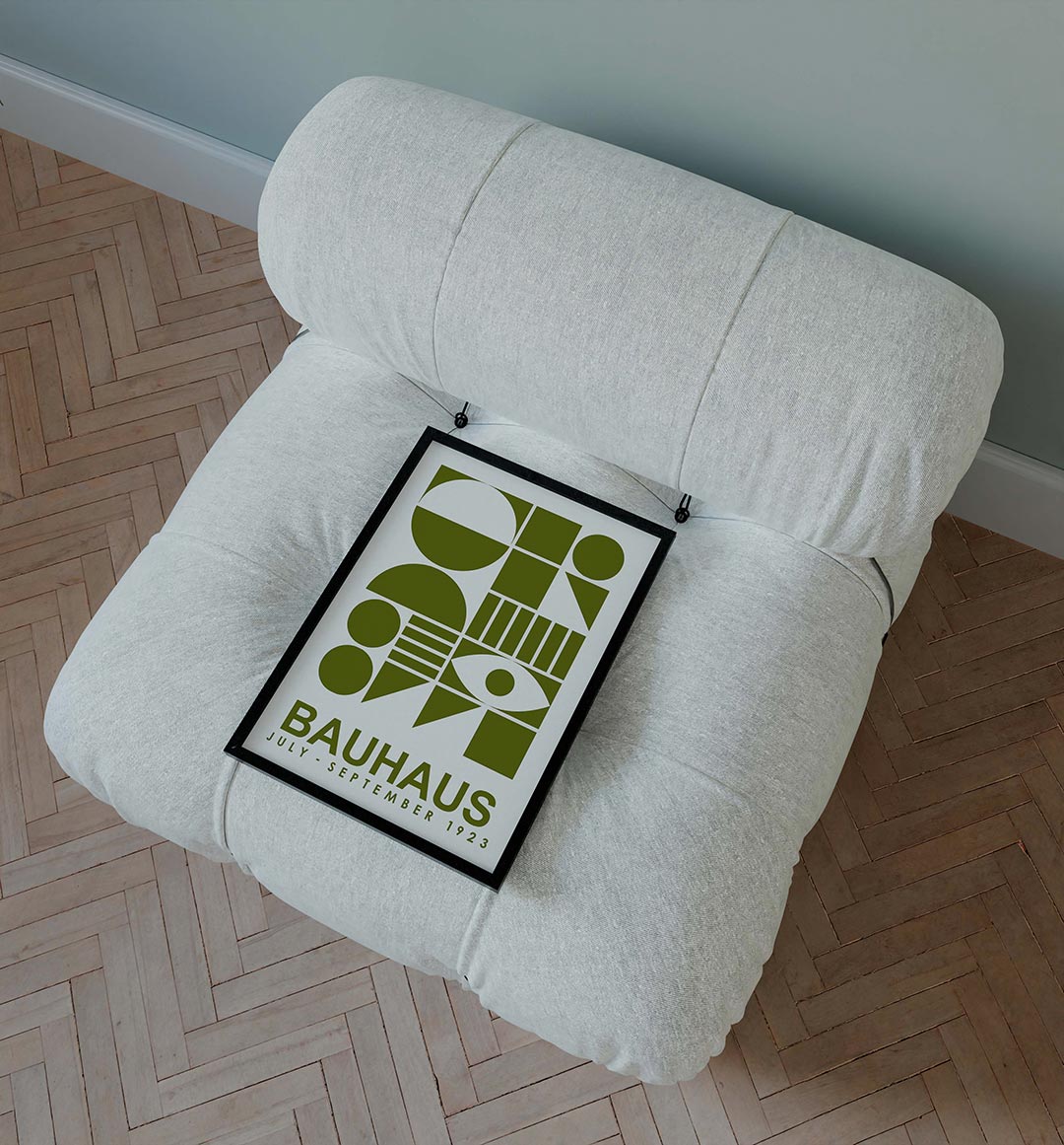 Vormen en vlakken – staande Bauhaus poster voor aan de muur