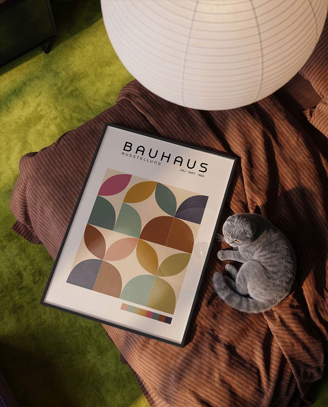 Vormritme en kleur – moderne Bauhaus wandkunst als poster